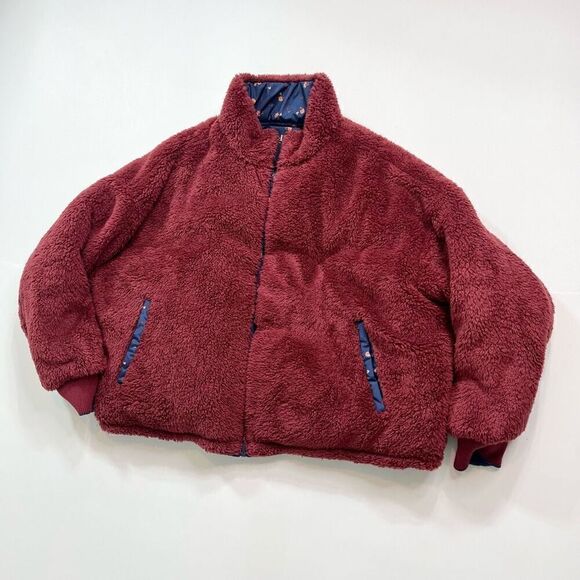 American Eagle Jacket Womens Large Multicolor Reversible Cropped Puffer Floral - Picture 8 of 11